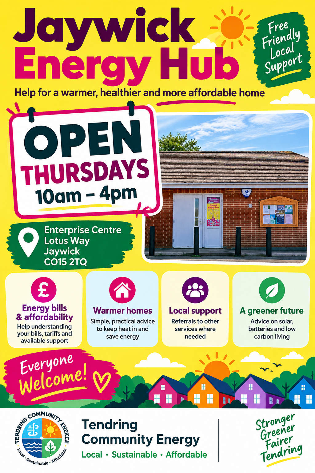 Jaywick Energy Hub opening times poster